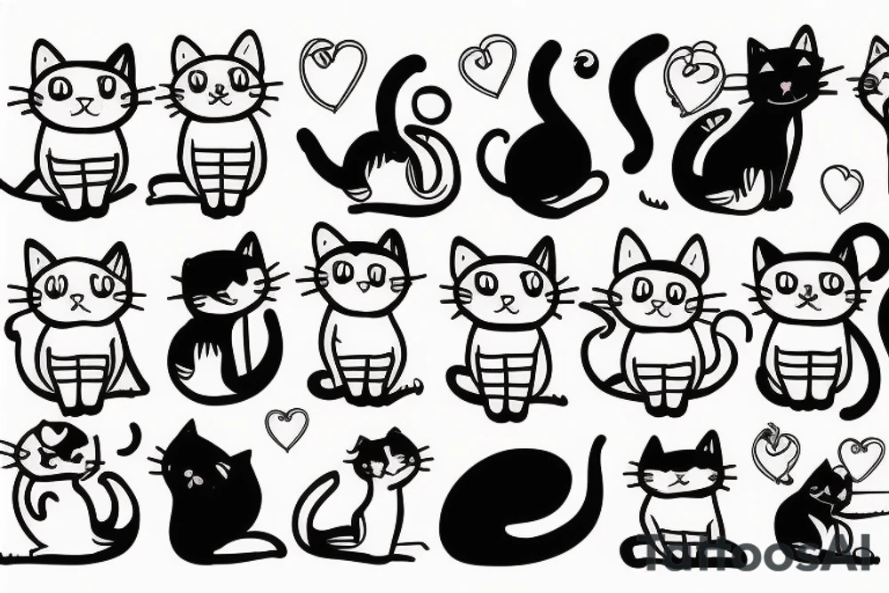 cute cat tattoo idea