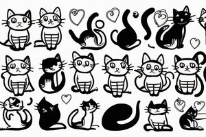 cute cat tattoo idea