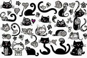 cute cat tattoo idea