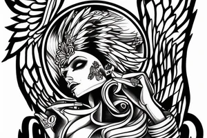 techno angel sidewars view tattoo idea