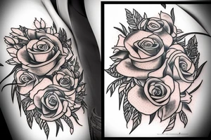 Arm Tattoo, flowering plant with the Initials 'A' & 'B' as the roots and the Initials 'C', 'M', & 'T' as the flowers tattoo idea