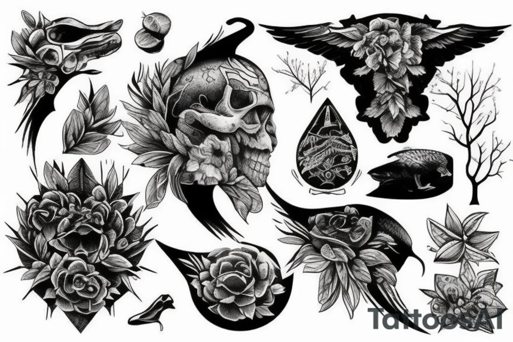 River on forest tattoo idea