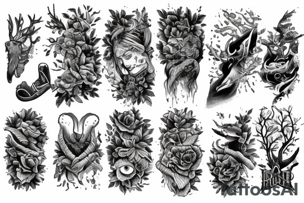 River on forest tattoo idea