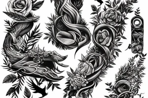 River in the forest tattoo idea