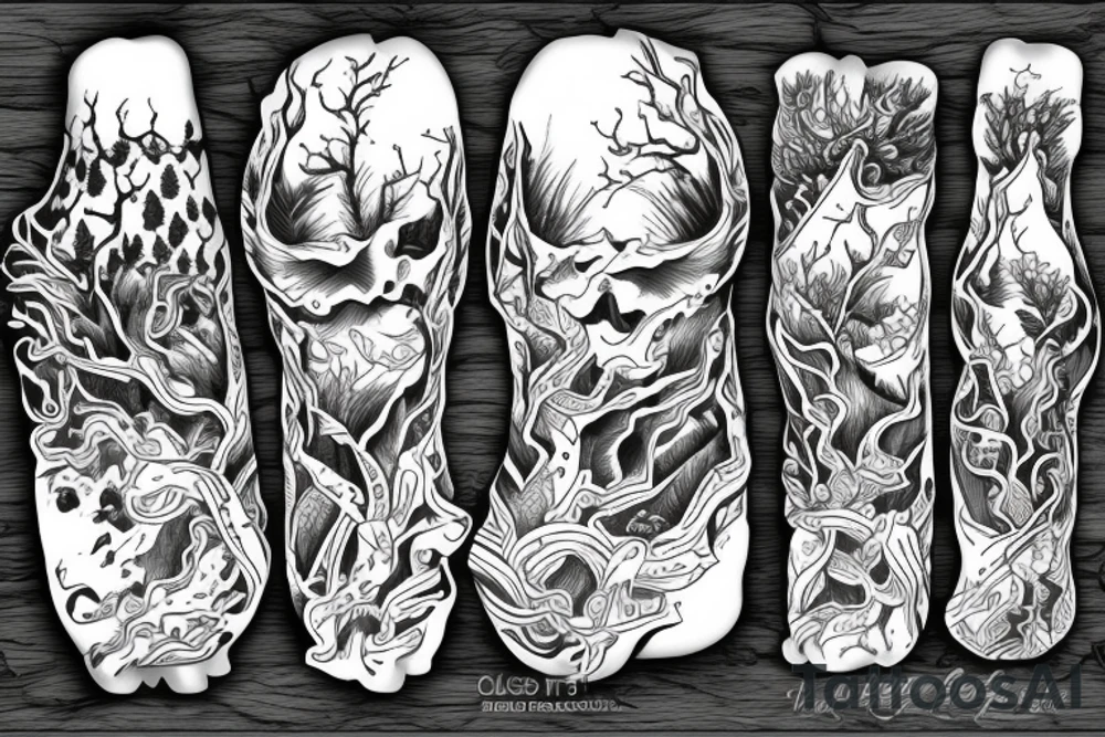 River on the forest tattoo idea