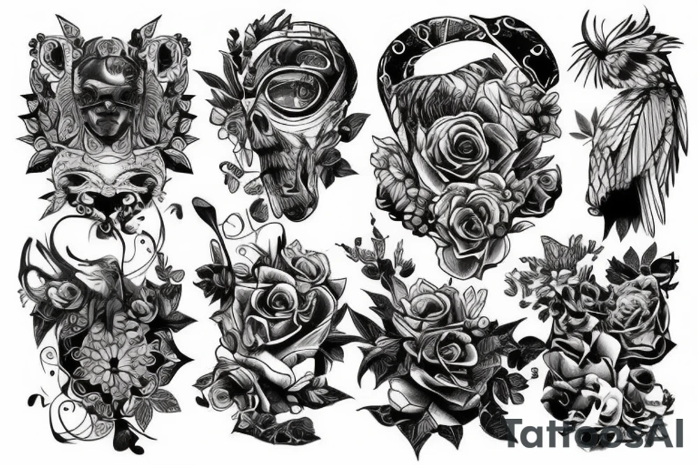 Czarny kot tattoo idea