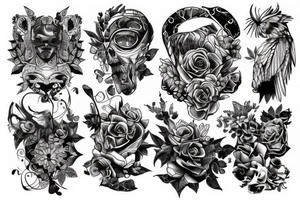 Czarny kot tattoo idea