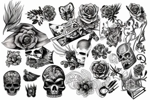 Czarny kot tattoo idea