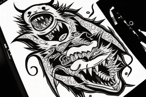 dead demon consuming seal from the naruto anime in japanese tattoo style tattoo idea