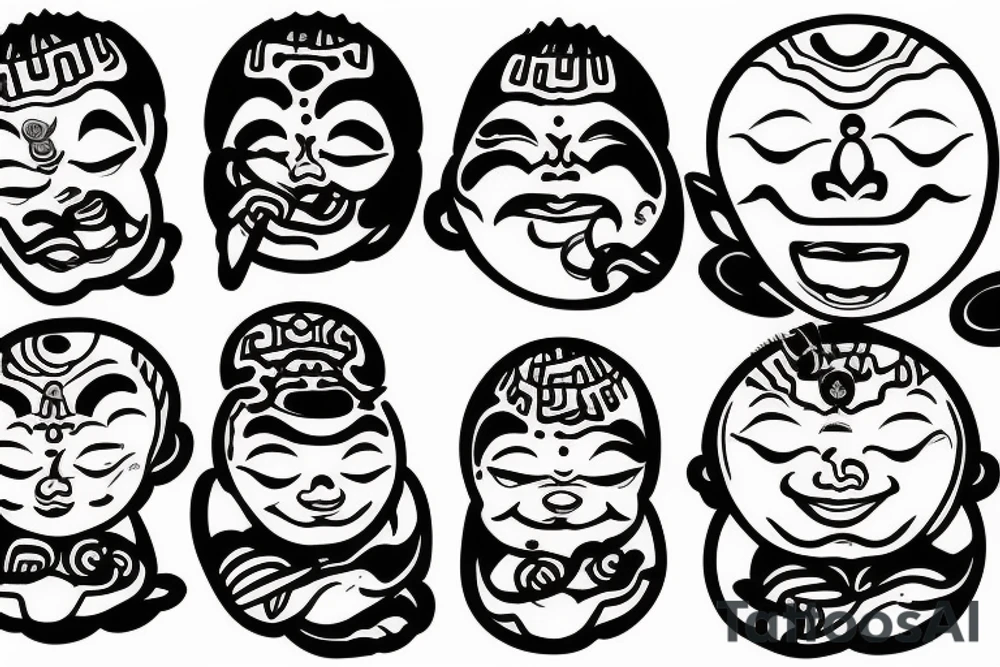 laughing buddha japanese style tattoo idea