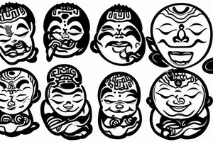 laughing buddha japanese style tattoo idea