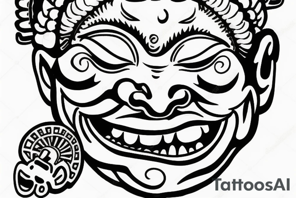 laughing buddha that looks demonic tattoo idea