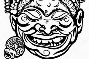 laughing buddha that looks demonic tattoo idea
