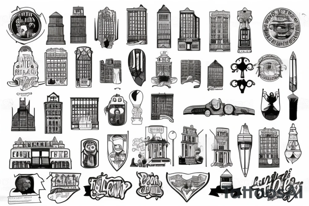 flat iron building tattoo idea