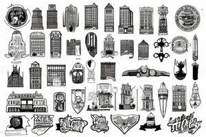 flat iron building tattoo idea
