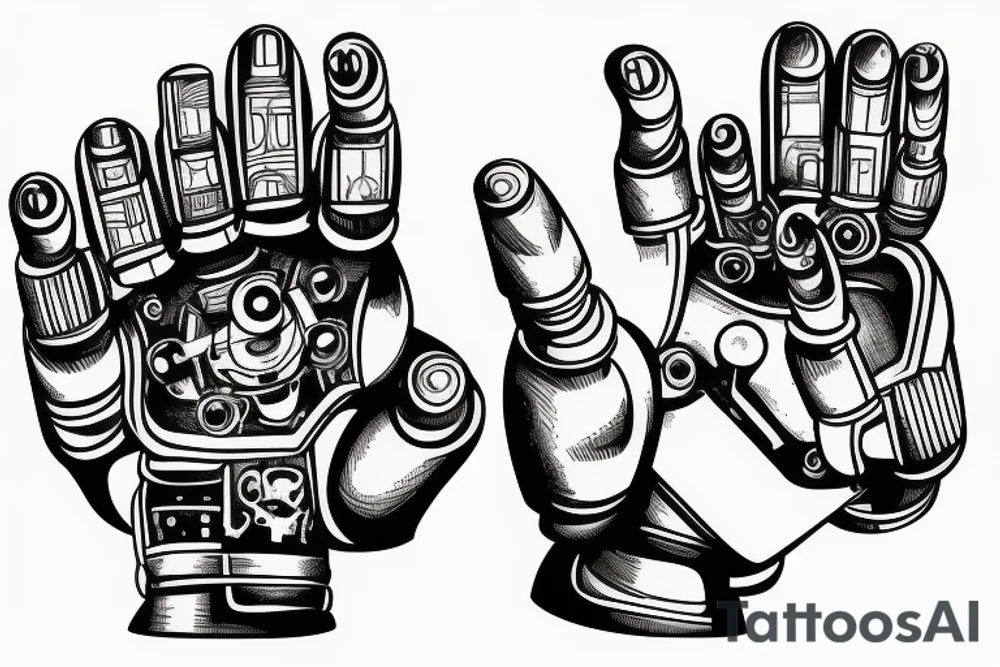 Hulk  and the robot hand tattoo idea