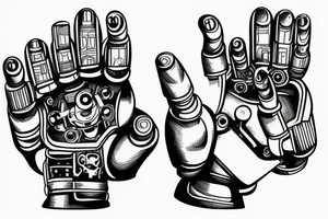 Hulk  and the robot hand tattoo idea