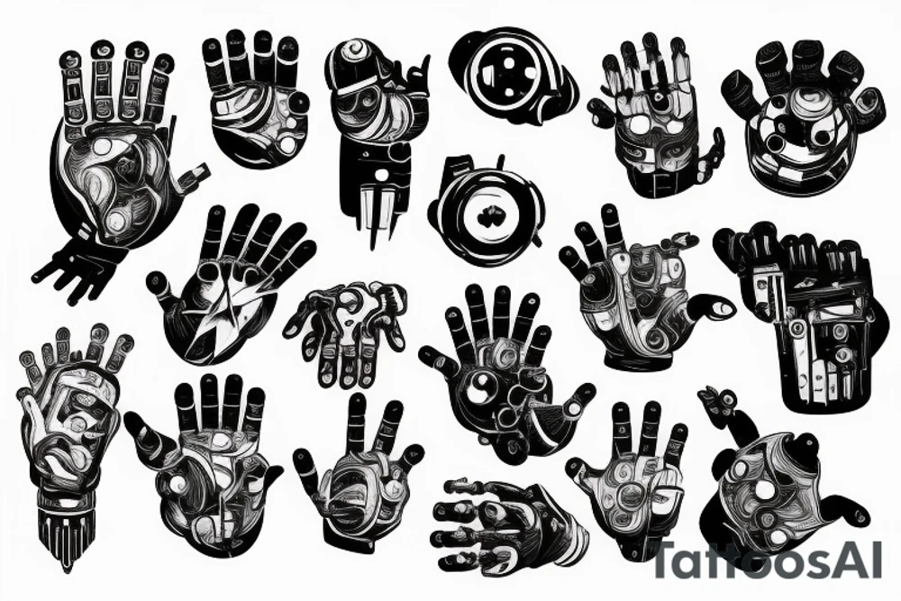 Hulk  and the robot hand tattoo idea