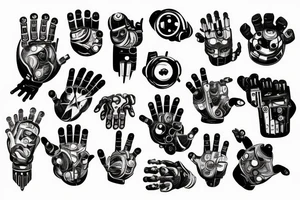 Hulk  and the robot hand tattoo idea