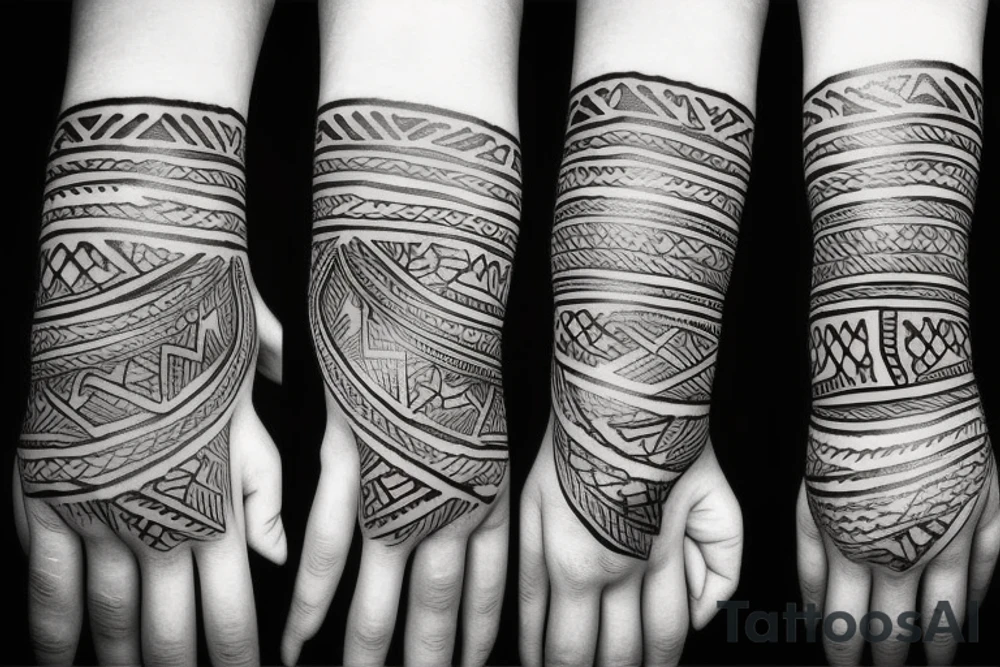 Tribal face on hand tattoo idea