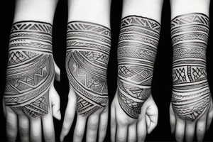Tribal face on hand tattoo idea
