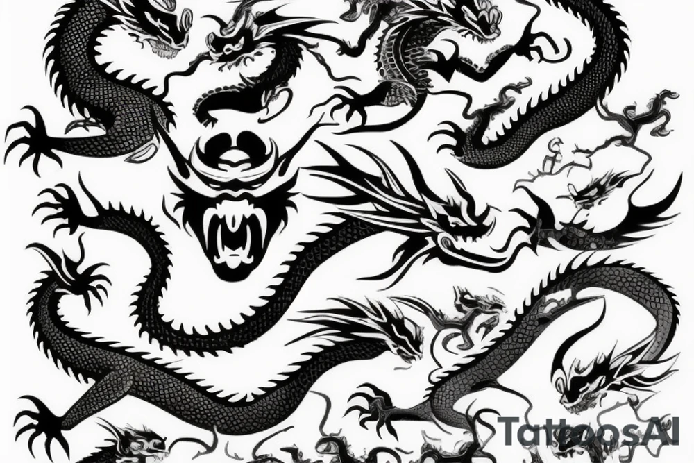 Dragon face tattoo idea