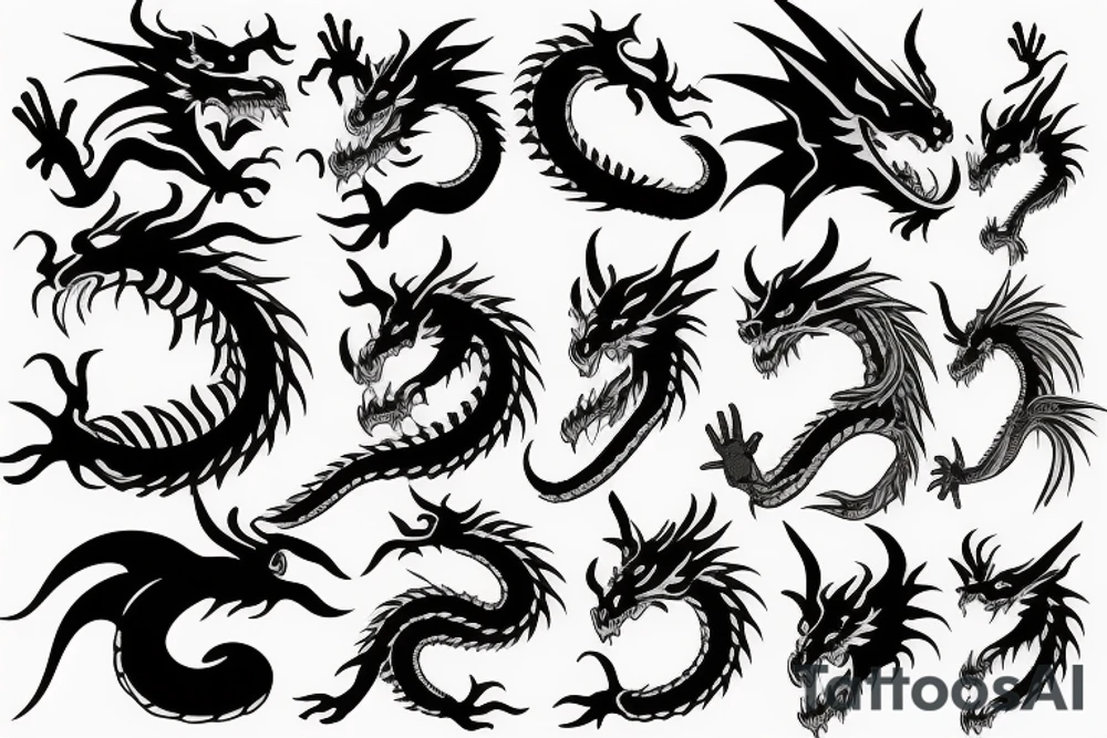 Dragon face tattoo idea