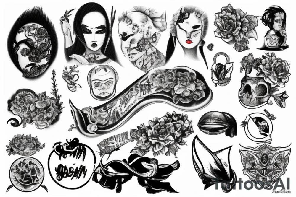 saitan in mirror tattoo idea