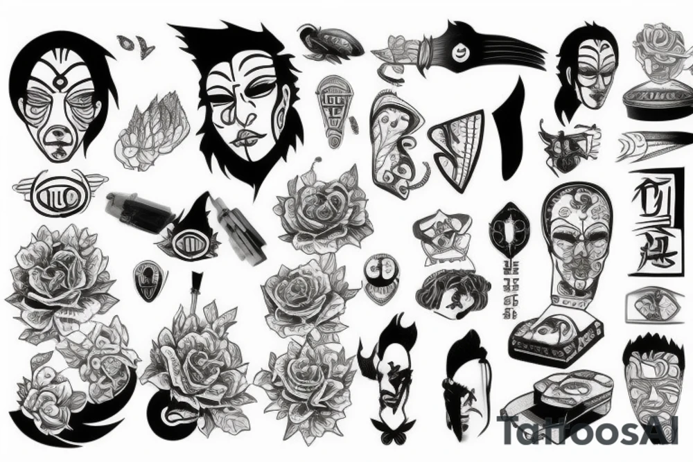 saitan in mirror tattoo idea