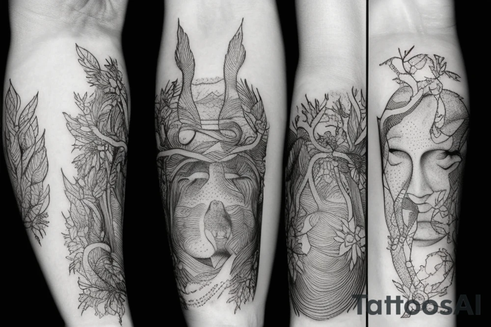 God's, nature and man tattoo idea