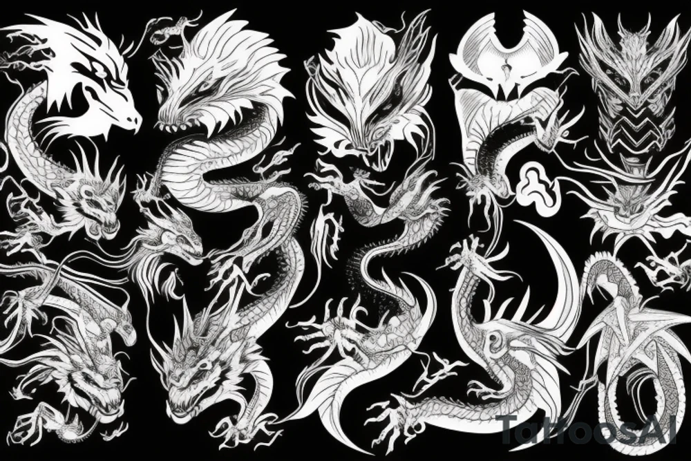 Dragon face tattoo idea