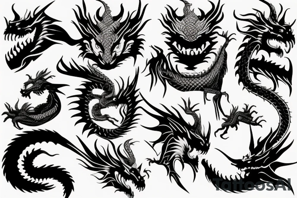 Dragon face tattoo idea