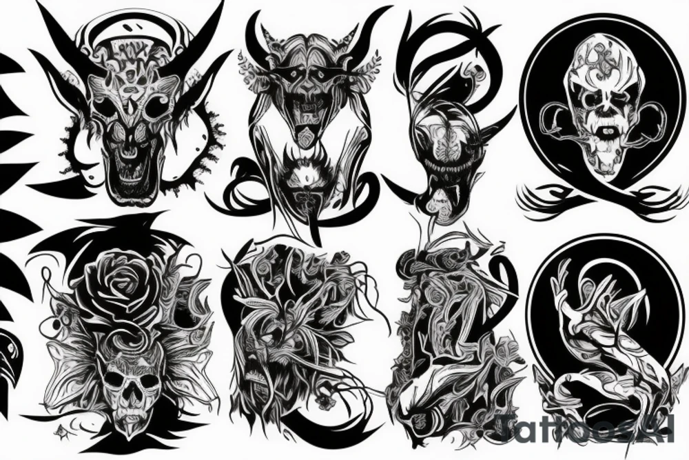 demon in mietol reflection tattoo idea