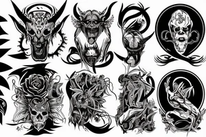 demon in mietol reflection tattoo idea