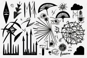 vector diagram characterizing in meteorology and climatology the wind regime in a given place according to long-term observations. tattoo idea