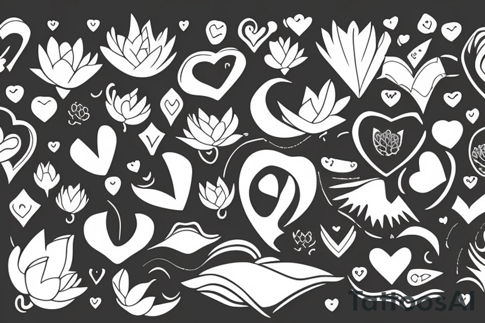 sea, heart, lotus tattoo idea