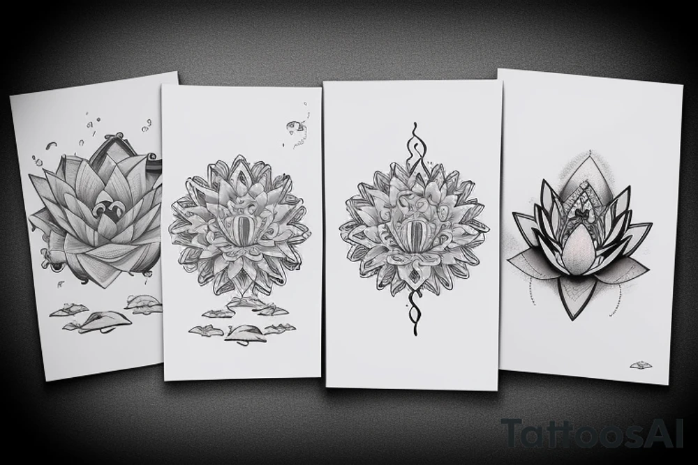 sea, heart, lotus tattoo idea