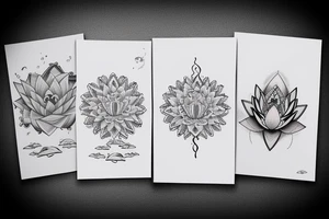 sea, heart, lotus tattoo idea