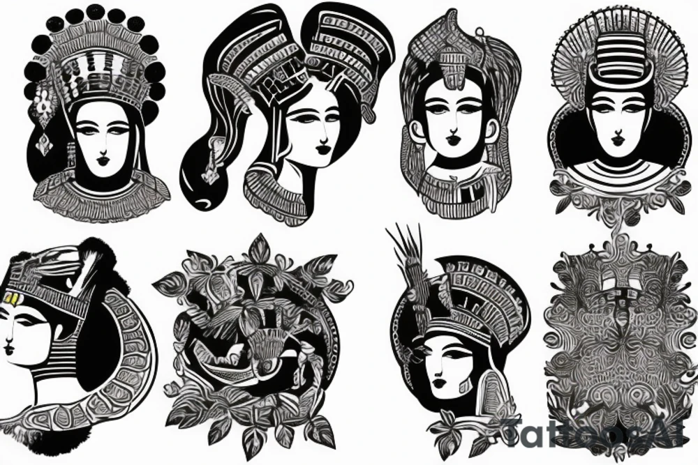 Cleopatra in full growth tattoo idea
