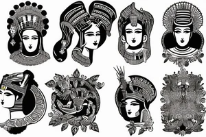 Cleopatra in full growth tattoo idea