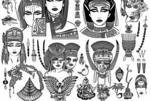 Cleopatra in full growth tattoo idea