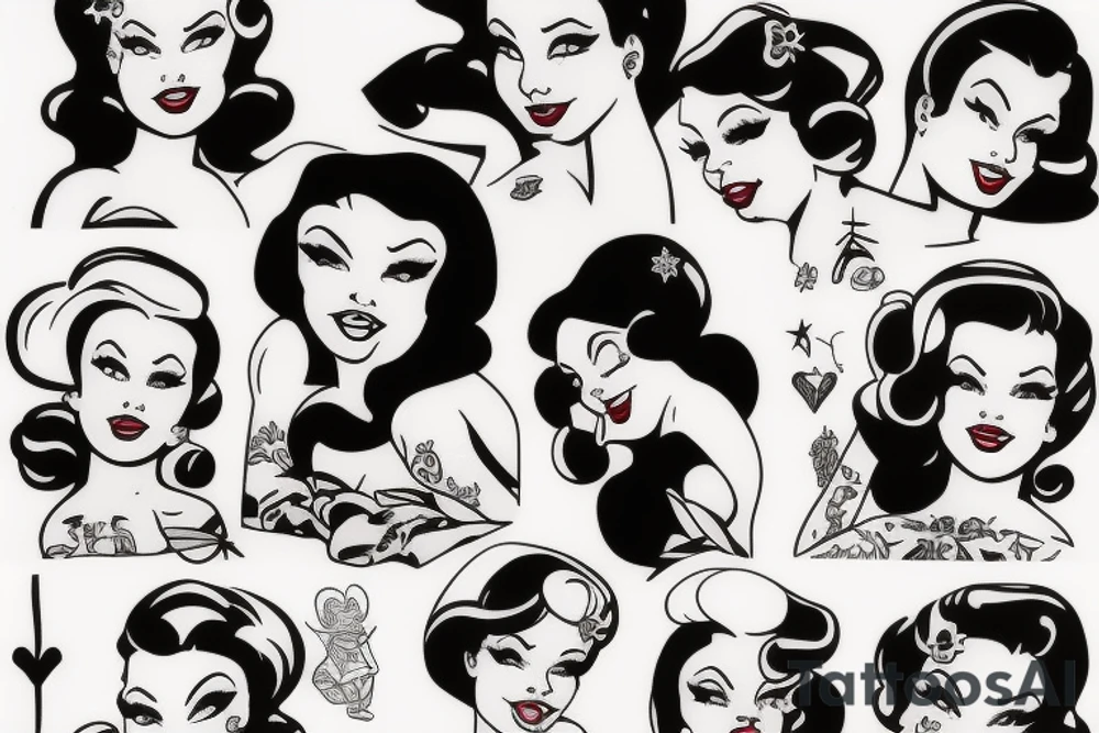 Sexy pin-up girl tattoo idea