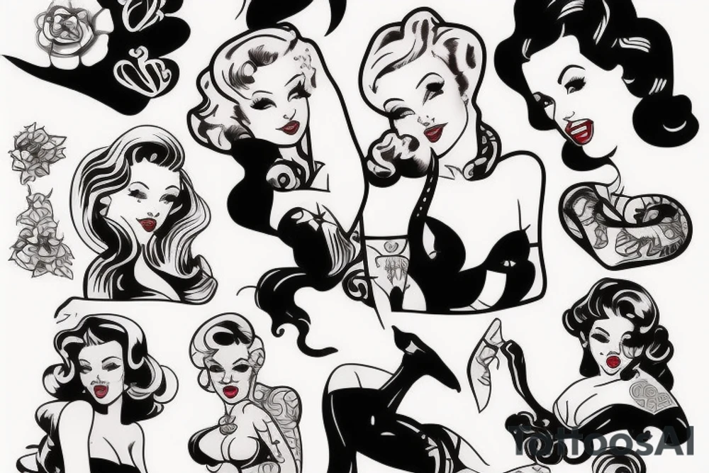 Sexy pin-up girl tattoo idea
