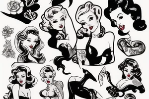 Sexy pin-up girl tattoo idea