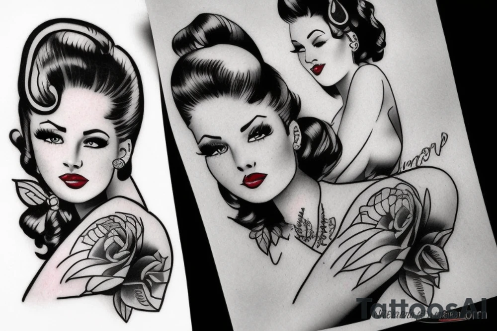 Sexy pin-up girl tattoo idea