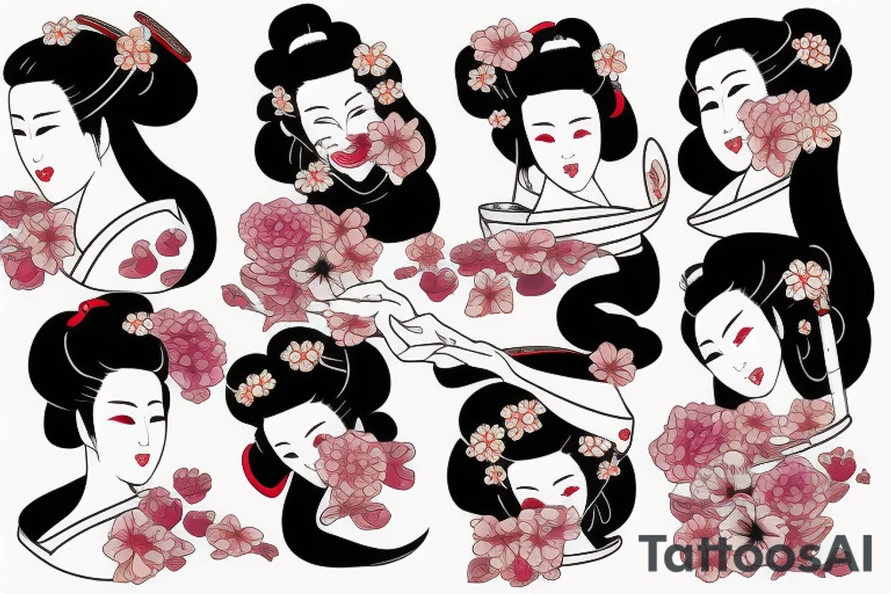 romantic geisha tattoo idea