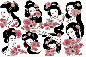 romantic geisha tattoo idea