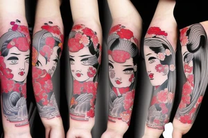 romantic geisha tattoo idea