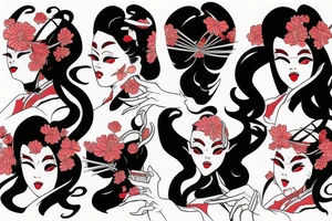 geisha spider woman tattoo idea