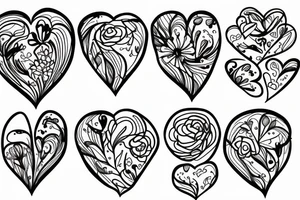 vallentines, minimalistic, heart with flowers tattoo idea